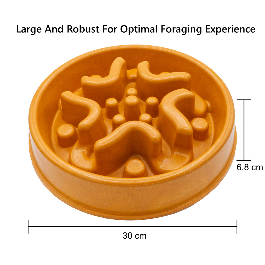 Slow Feed Dog Bowl No Plastic, Bamboo Fibre. Designed by 2 Vets