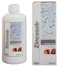 Zincoseb Dog Shampoo 250ml For Dry Skin Infections Greasy Skin Smelly Coat