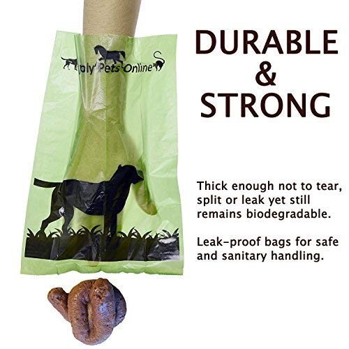 Simply Pets Online Biodegradable 180 Dog Poo Bags 12 Rolls with 15 Poop Bags Per Roll. Designed By 2 Vets These 100% recyclable Dog Dirt Bags Are Eco-friendly