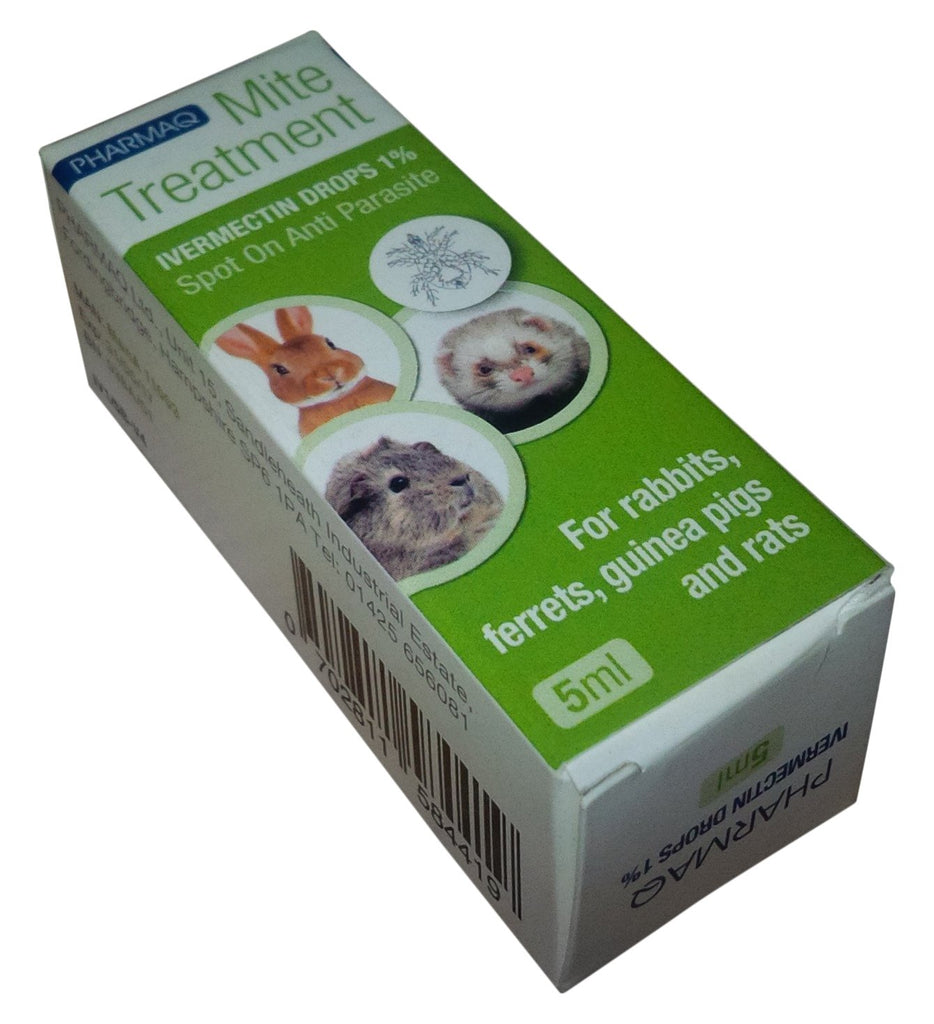 PHARMAQ Ivermectin Drops 1% 5ml - Mite Treatment for Small Furries
