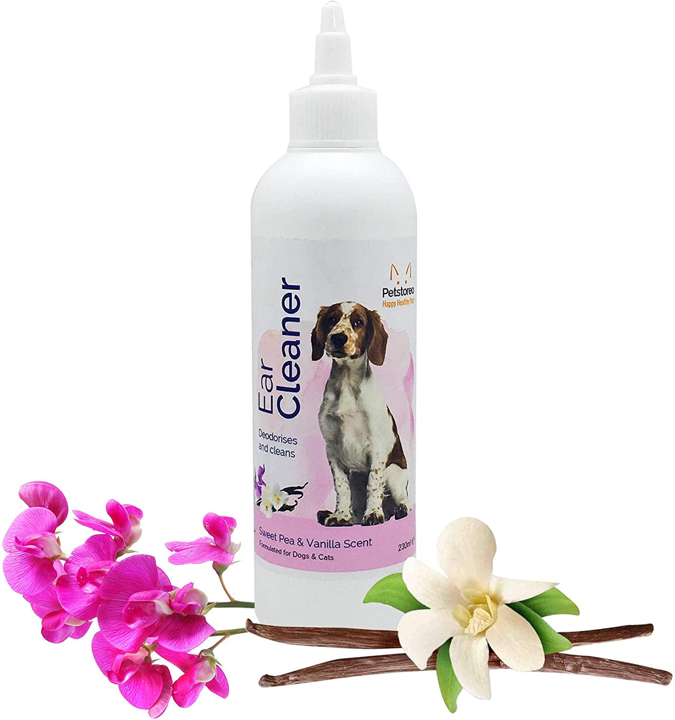 Ear Cleaner For Dogs Created By Vets With a Subtle Sweet Pea And Vanilla Scent